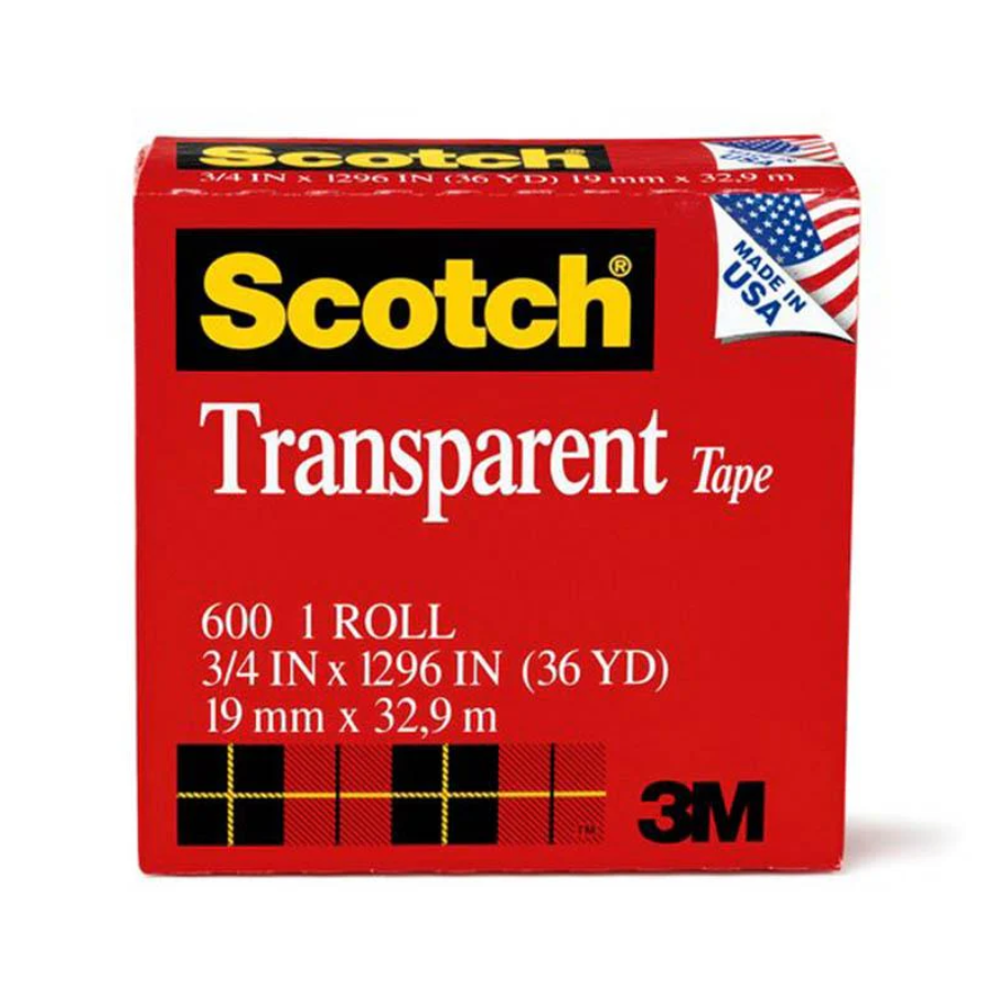 3M SCOTCH PREMIUM TRANSPARENT TAPE 3/4''X36YD