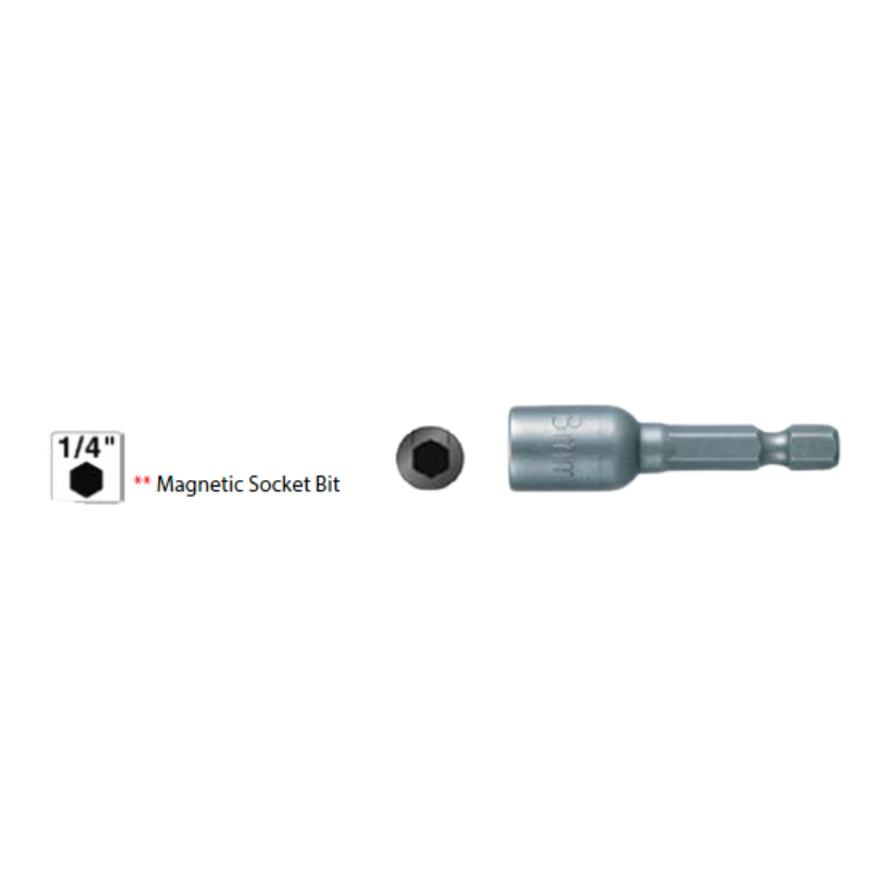 Makita 1PC Magnetic Nutsetter, 1/4" Hex Shank, 7- 17MM Socket Size, E-Form, 50- 86mm Length
