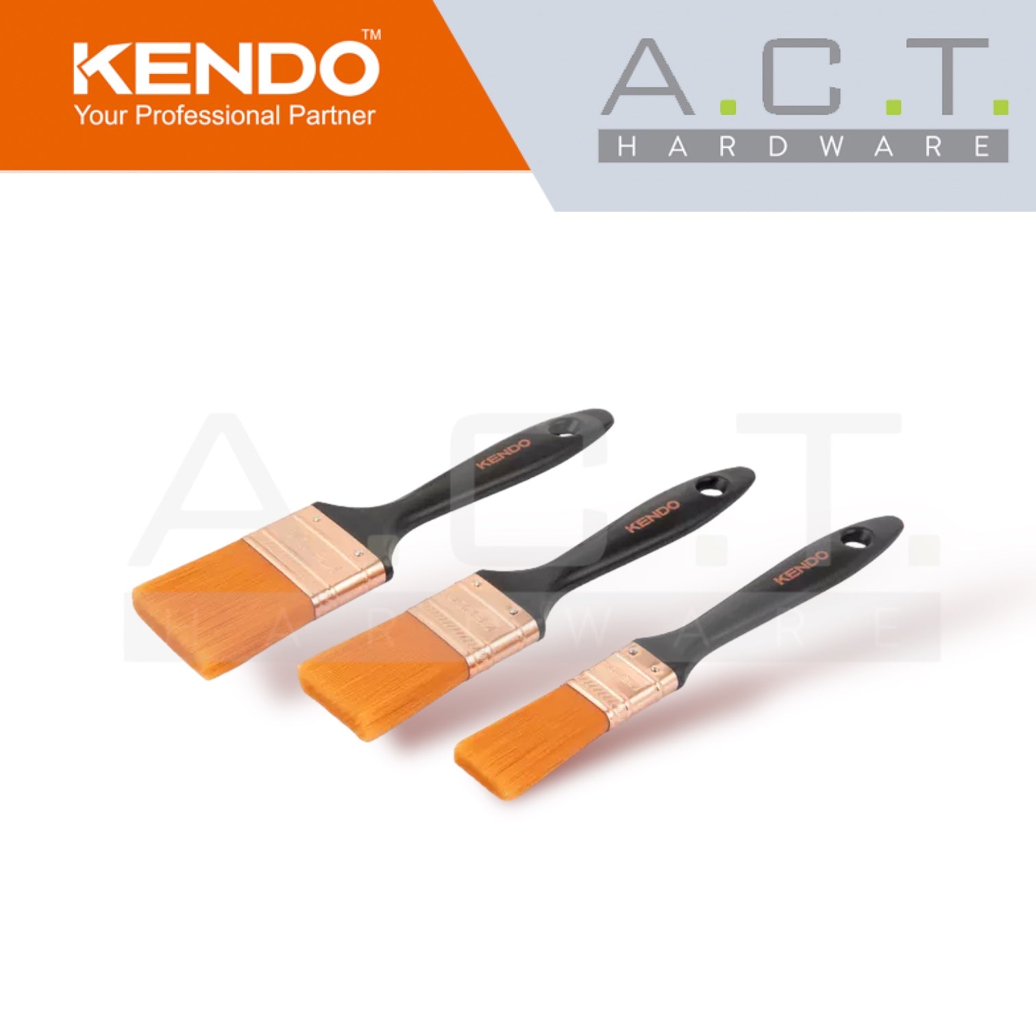 KENDO 3PC PAINT BRUSH SET Main image