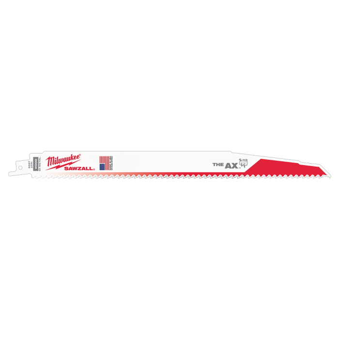 MILWAUKEE 48-00-5027 , 12" (300mm) 5TPI AX with Bi-Metal Sawzall Blade for Wood with Nails (5pcs) Main image