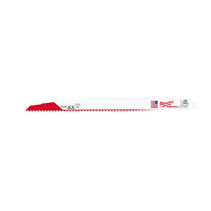MILWAUKEE 48-00-5027 , 12" (300mm) 5TPI AX with Bi-Metal Sawzall Blade for Wood with Nails (5pcs)
