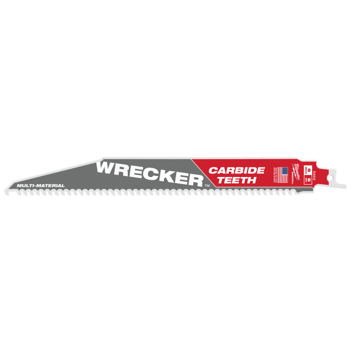 MILWAUKEE 48-00-5342 , 9" (230mm) 6TPI WRECKER with Carbide Teeth Sawzall Blade (3pcs)