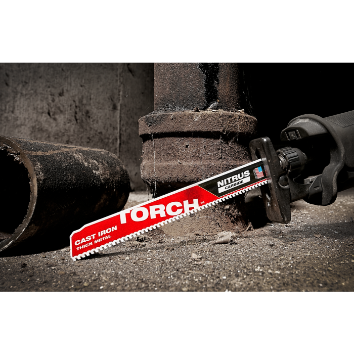 MILWAUKEE 48-00-5361 , 6" (150mm) 7TPI TORCH with Nitrus Carbide Sawzall Blade for Thick Metal (3pcs)