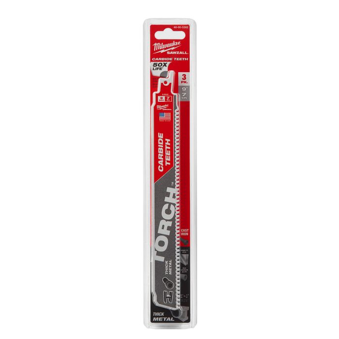 MILWAUKEE 48-00-5302 , 9" (230mm) 8TPI The TORCH™ w/ Nitrus Carbide SAWZALL™ Blade (3pcs) Main image