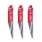 MILWAUKEE 48-00-5341 , 6" (150mm) 6TPI WRECKER with Carbide Teeth Sawzall Blade (3pcs)