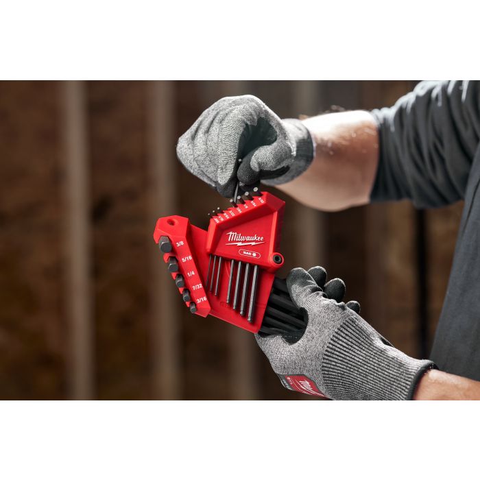 MILWAUKEE 48-22-2185 , 13-Key L-Style Ball End Hex Key Set - SAE