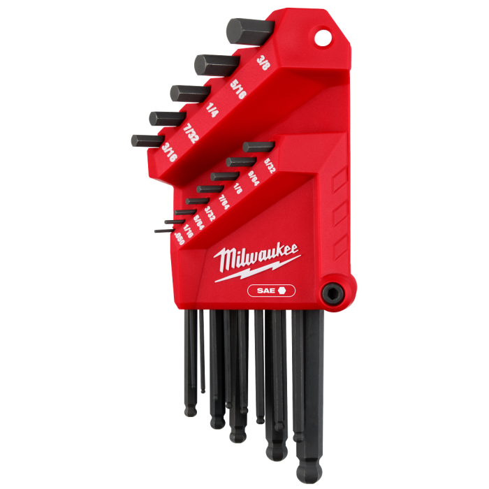 MILWAUKEE 48-22-2185 , 13-Key L-Style Ball End Hex Key Set - SAE