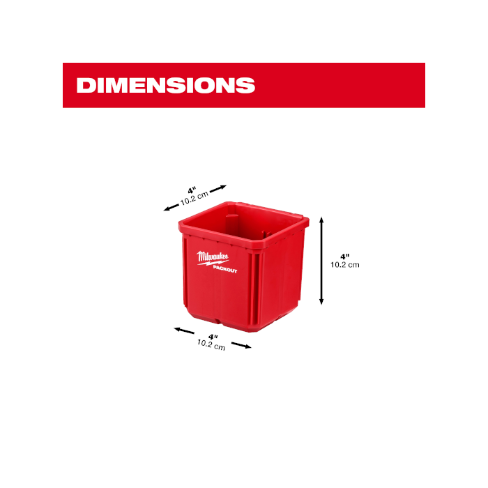 MILWAUKEE 48-22-8062 , PACKOUT™ 4" x 4" Nesting Organizer Bin