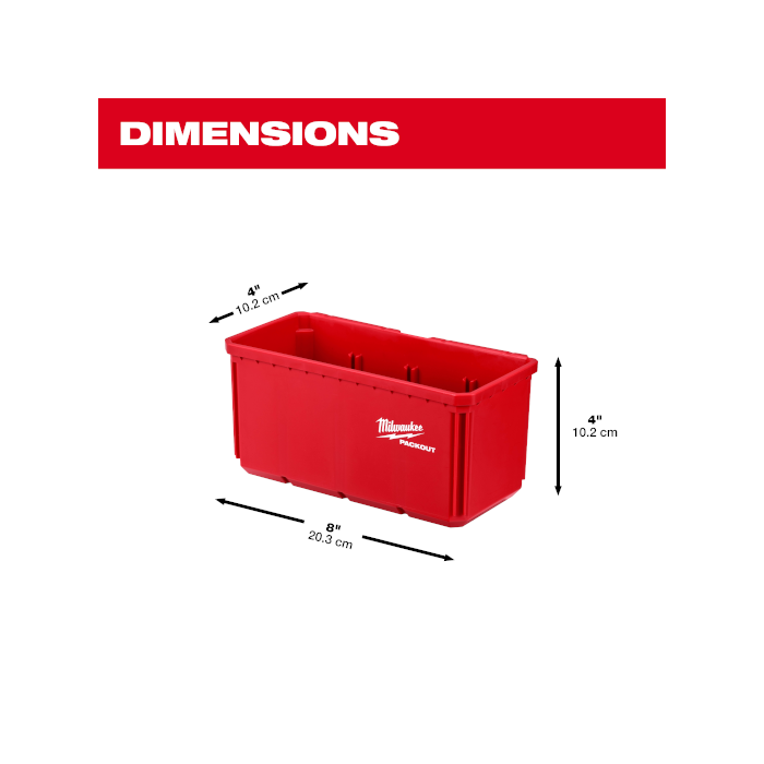 MILWAUKEE 48-22-8063 , PACKOUT™ 4" x 8" Large Nesting Organizer Bin