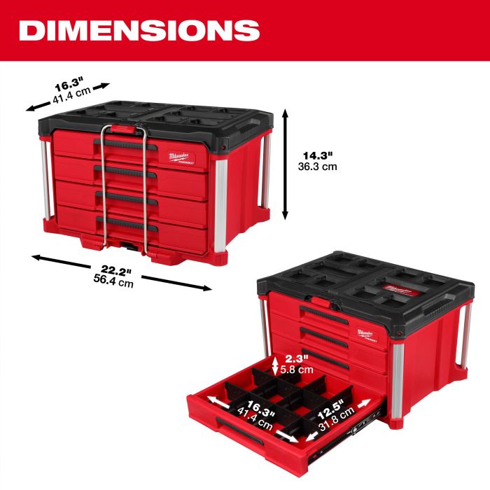 MILWAUKEE 48-22-8444 , PACKOUT™ 4-Drawer