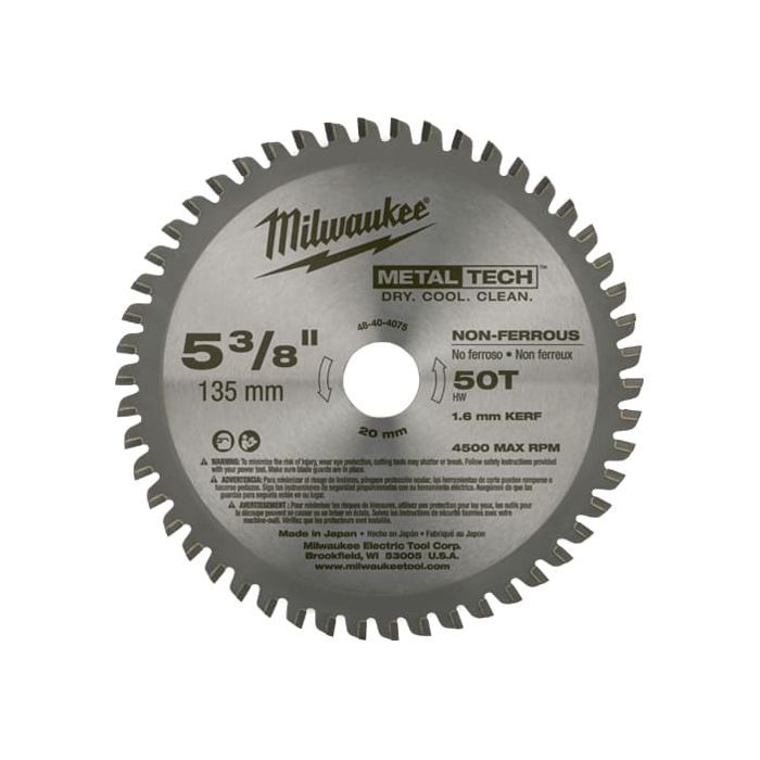 MILWAUKEE 48-40-4075 , 5-3/8" 50T Non-Ferrous Metal Circular Saw Blade Main image