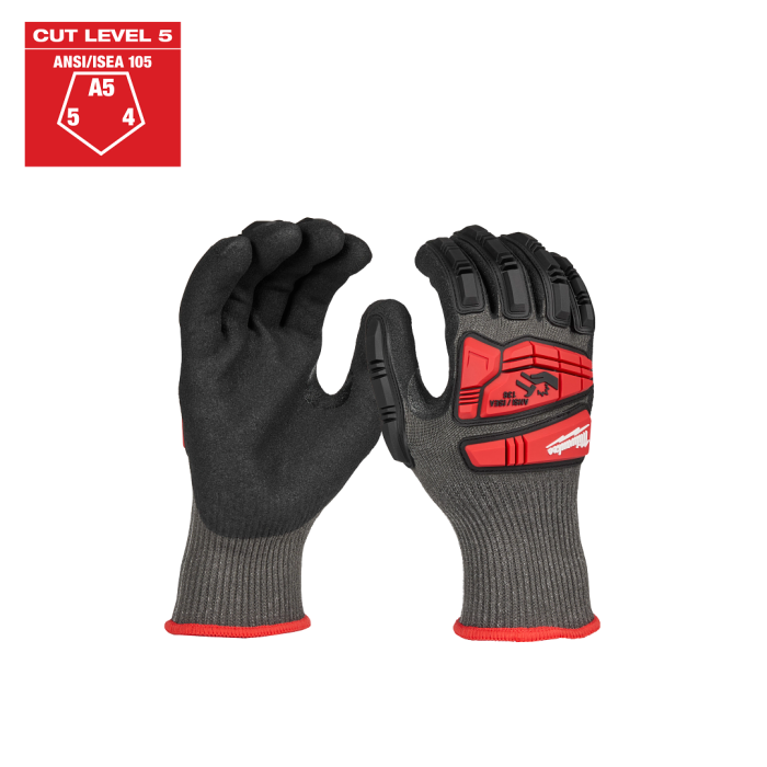 MILWAUKEE 48-73-8151 Impact Cut Level 5 Nitrile Dipped Gloves – L Size