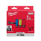 MILWAUKEE 49-66-7834 , SHOCKWAVE™ Impact Duty 1/2" Drive Metric Lug Nut Wheel Socket (3pcs)