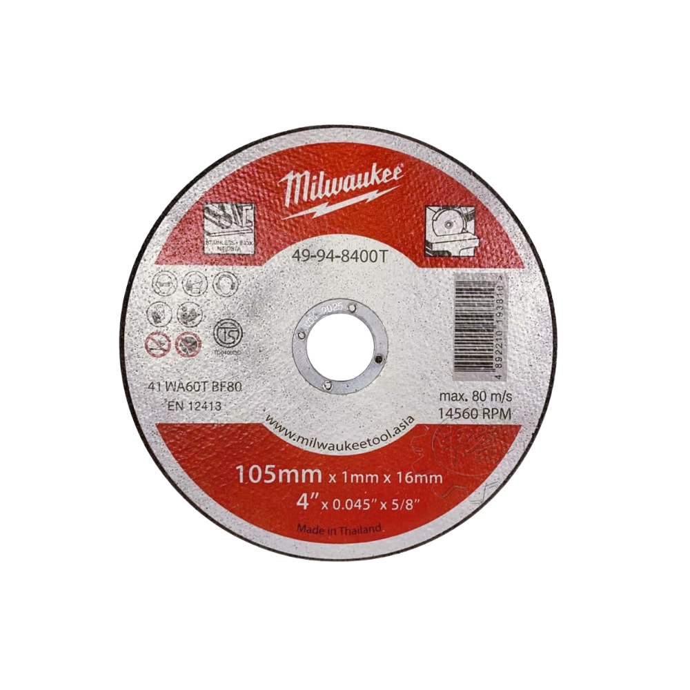 MILWAUKEE 49-94-8400A, 4" STAINLESS STEEL CUTTING DISC, 100 X 1 X 16MM