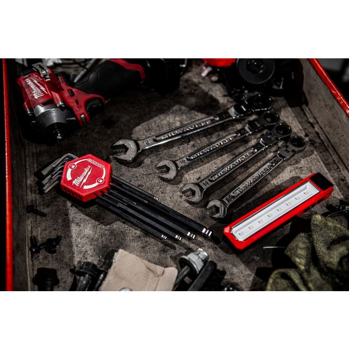 MILWAUKEE 4932478621 , 9-Key L-Style Ball End Hex Key Set - Metric