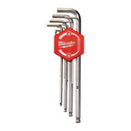 MILWAUKEE 4932478621 , 9-Key L-Style Ball End Hex Key Set - Metric