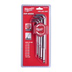 MILWAUKEE 4932478621 , 9-Key L-Style Ball End Hex Key Set - Metric