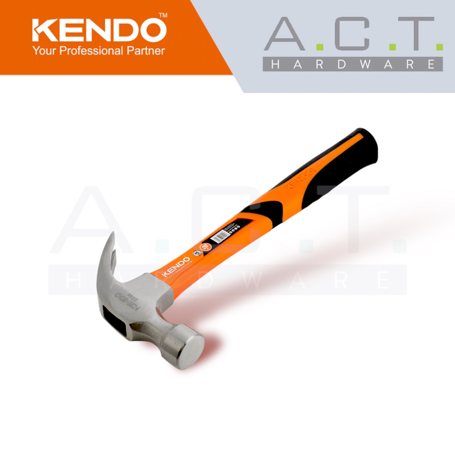 KENDO CLAW HAMMER WITH FIBERGLASS HANDLE Main image
