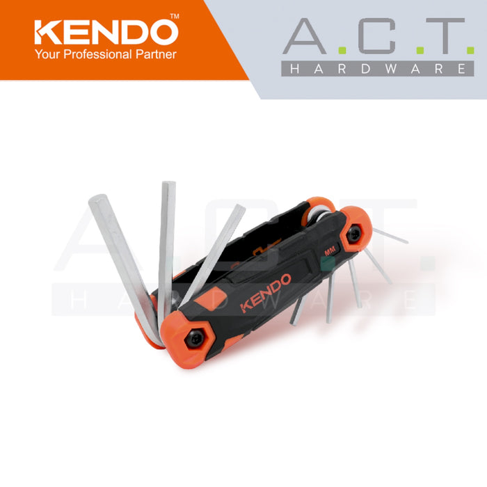 KENDO 8PC FOLDING HEX KEY SET - 20717