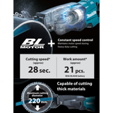 MAKITA 40V XGT, JR003G Cordless Recipro Saw, 26MM Stroke, Max Cutting Diameter: 220MM, Great for Pipe Cutting