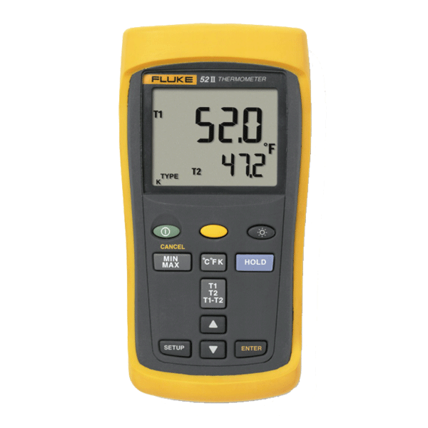 Fluke 52-II Dual Input Digital Thermometer, J/K/T/E Thermocouple