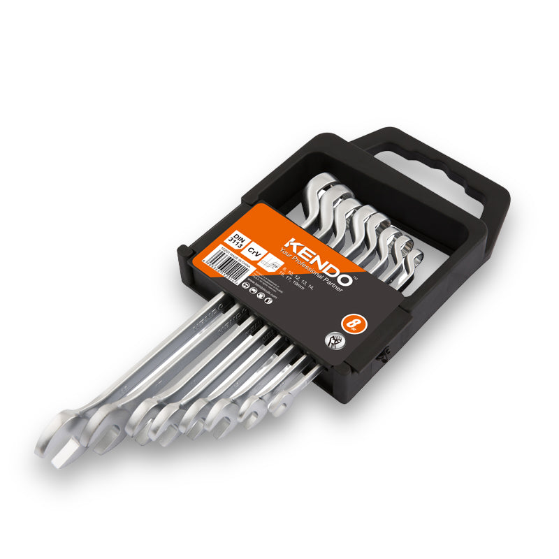 KENDO 8pc Deep Offset Combination Spanner Set - 15201