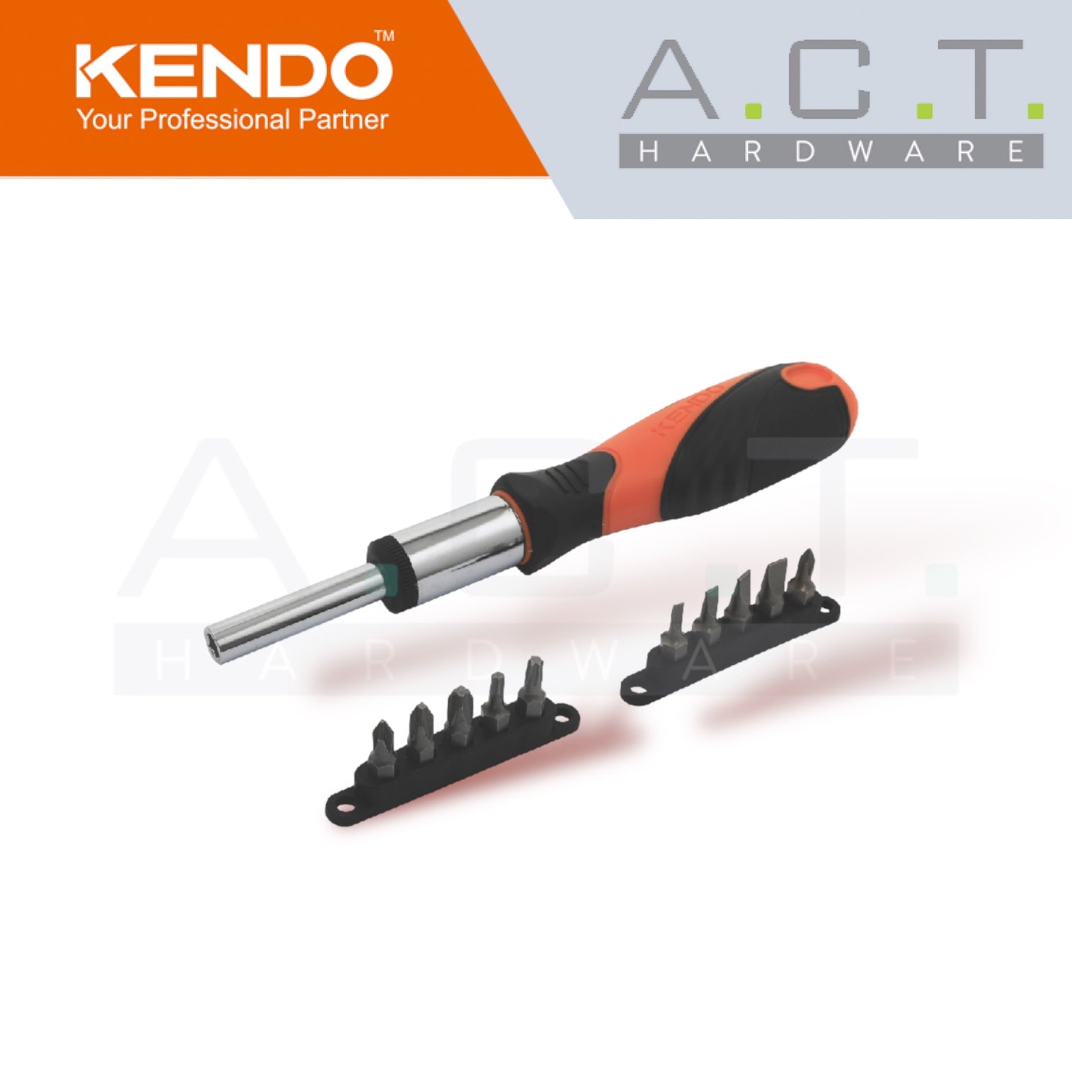 KENDO 11PC MAGNETIC RATCHET SCREWDRIVER BITS SET - 20203 Main image