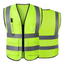 Polyester hi-vis safety vest with pockets and front zipper