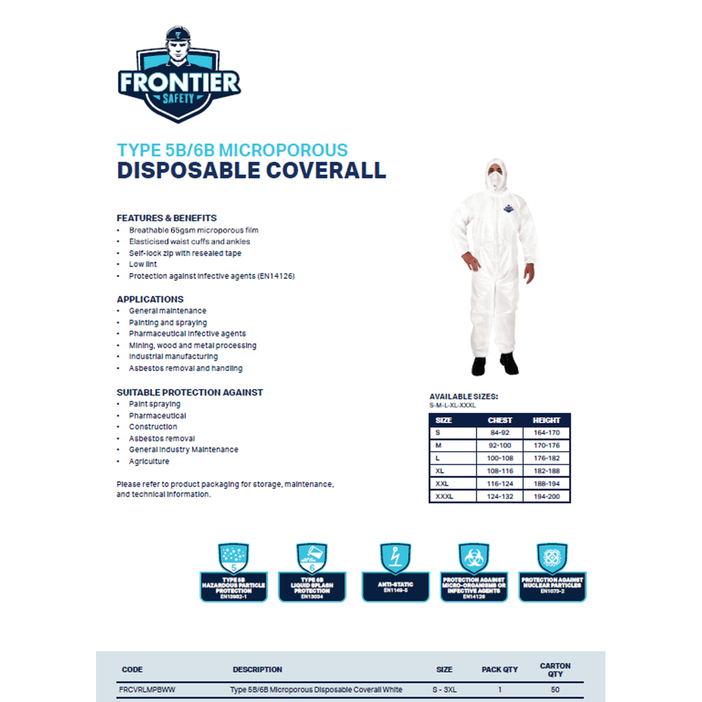 Frontier disposable coverall