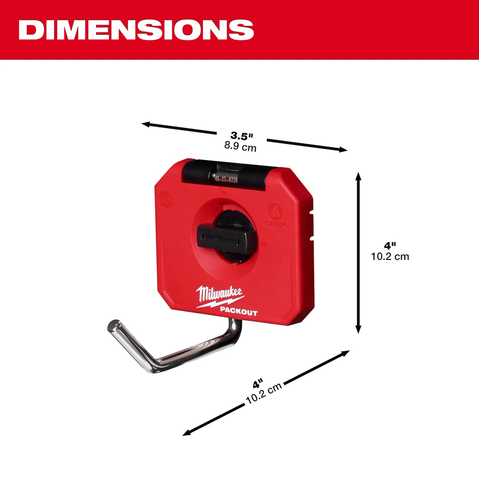 MILWAUKEE 48-22-8328 , PACKOUT™ 4" Single Straight Hook