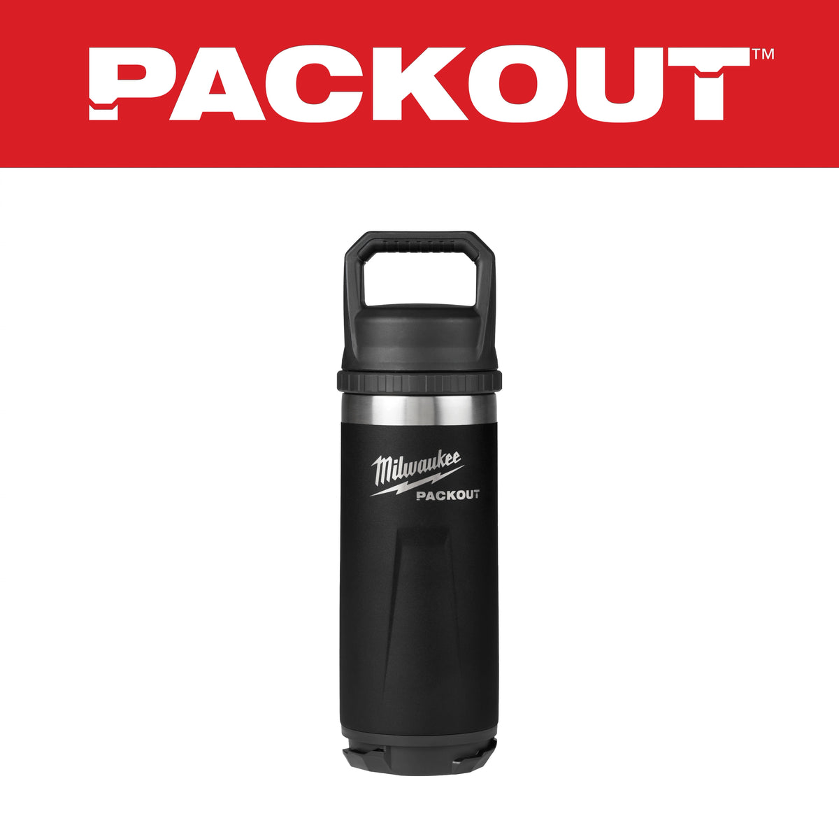 Milwaukee 48-22-8382B PACKOUT Insulated Bottle with Chug Lid Black