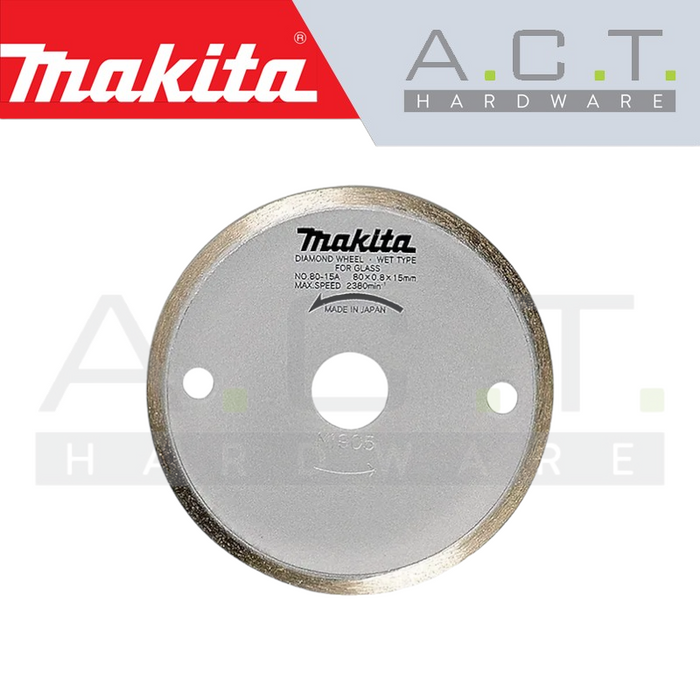 MAKITA DIAMOND WHEEL 80MM CONTINUOUS RIM (WET/GLASS), 792296-4