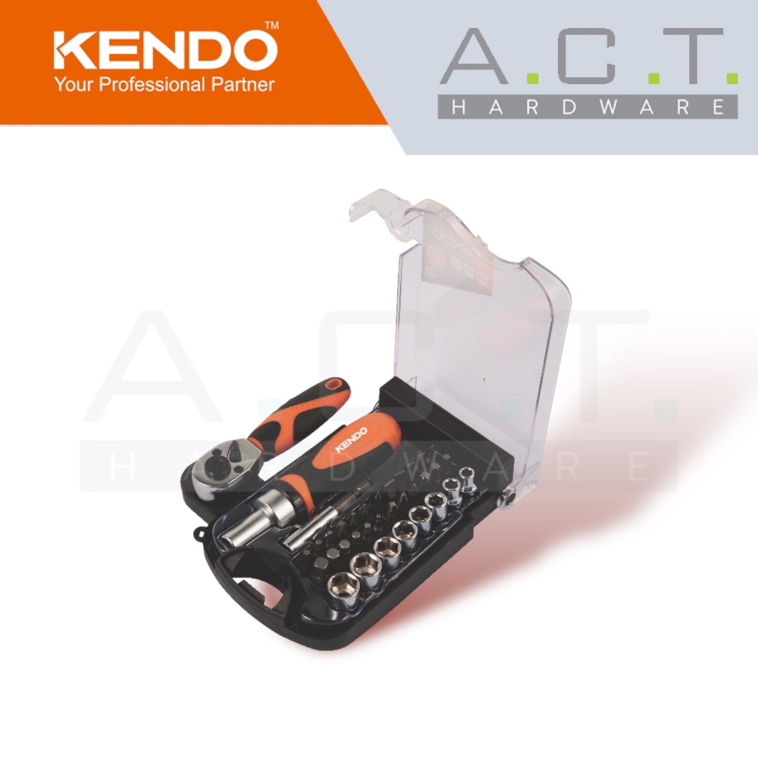 KENDO 35PC STUBBY MAGNETIC RATCHET TOOL SET - 20548 Main image