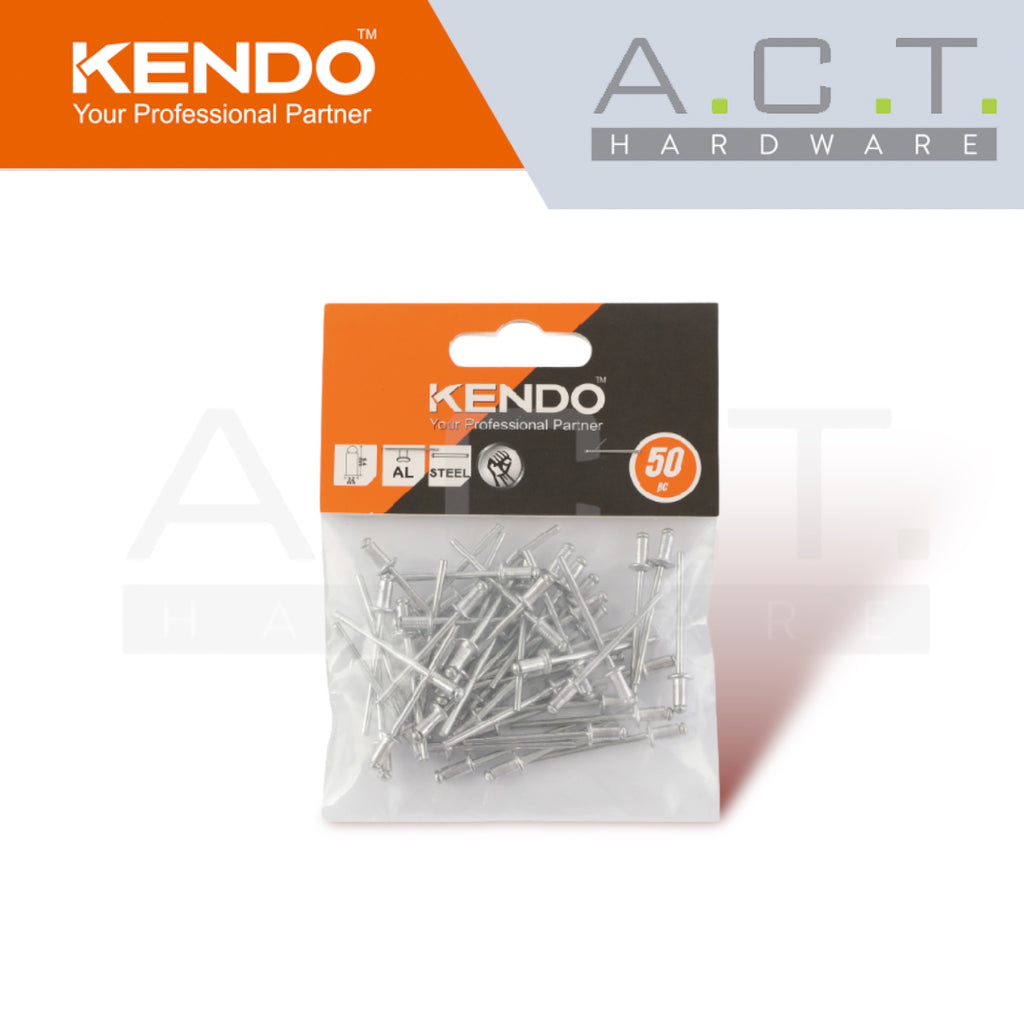 KENDO ALUMINIUM RIVET 1/8" - PACK OF 50 RIVETS