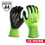 Milwaukee 48-73-8941 High Visibility Cut Level 4 Polyurethane Dipped Gloves