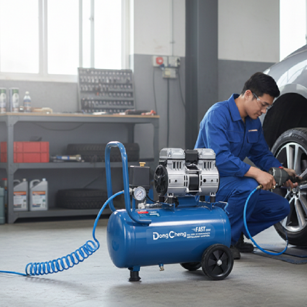 Dongcheng DQE1200/10L 1200W Oil-Free 1.5HP Air Compressor, 10L