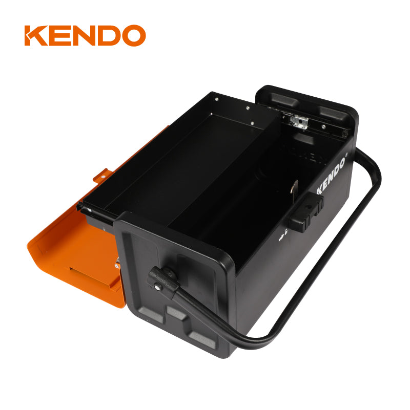 KENDO 40cm / 16" Metal Tool Box with Sliding Top Drawer, 90210