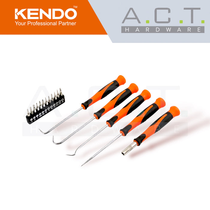 KENDO 17PC PHILLIPS STRONG PRECISION SCREWDRIVER & PICK & HOOK SET - 20539