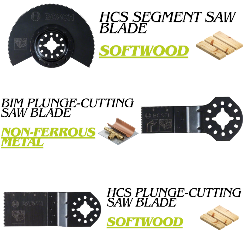 BOSCH Starlock OMT Basic Wood & Metal Blades Set, For Oscillating Multitools, Oscillation Blade (3PC/PKT) Secondary image