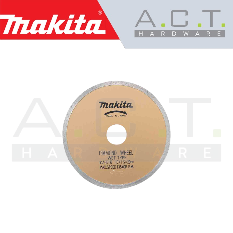 MAKITA DIAMOND WHEEL 110MM CONTINUOUS RIM (WET/TILE/CONRETE/BRICK), A-07185