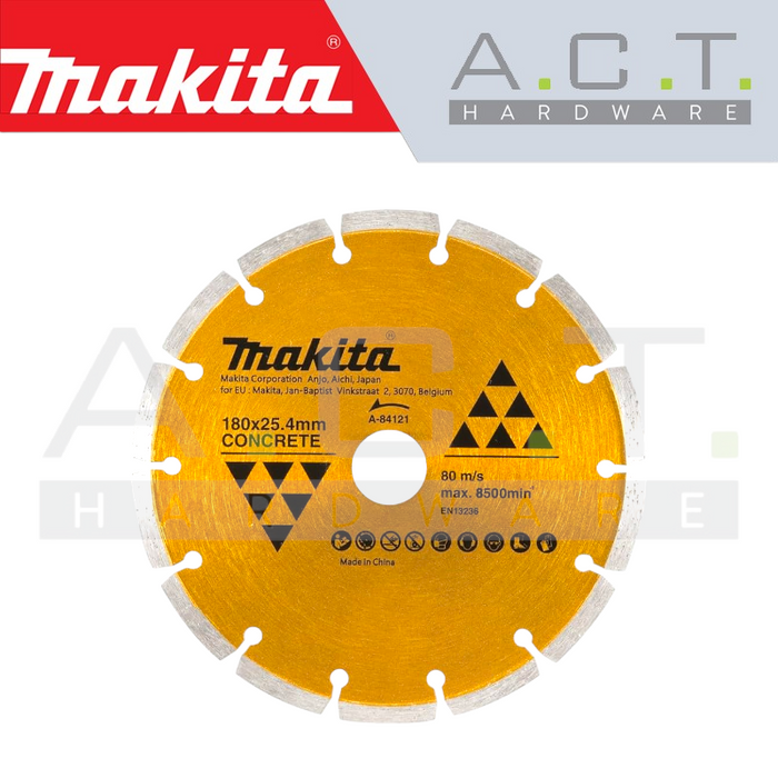 MAKITA DIAMOND WHEEL 180MM SEGMENTED (DRY/CONCRETE), A-84121