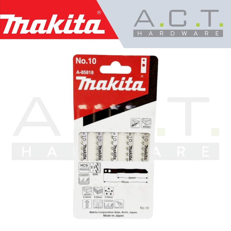 MAKITA JIG SAW BLADE, M TYPE, (WOOD/FINISH/PLYWOOD/FAST FINISH), NO: 10 (A-85818) Main image