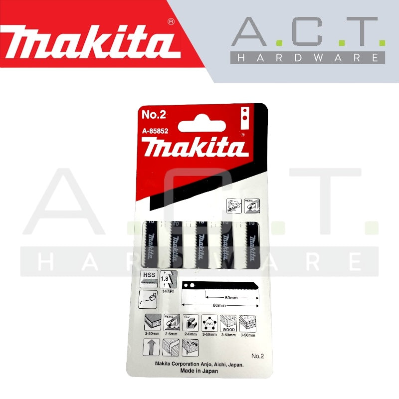 MAKITA JIG SAW BLADE, M TYPE, (HARDWOOD/DECORATIVE VENEERS CUTS), NO: 2 (A-85852) Main image