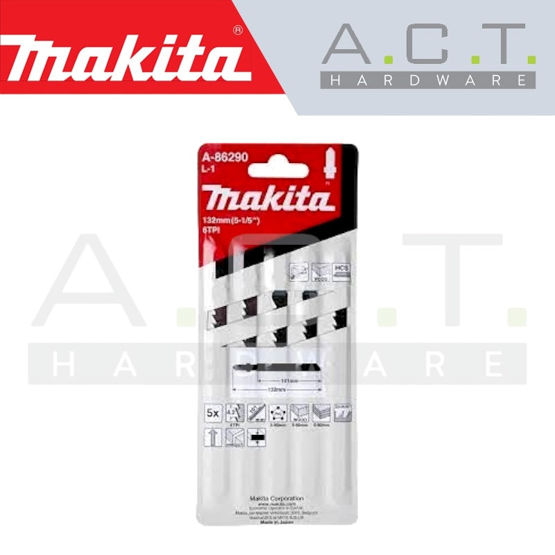 MAKITA JIG SAW BLADE, BAYONET TYPE, (FINISH/THICK WOOD/THICK PLASTIC/THICK CUTTING), NO: L-1 (A-86290) Main image
