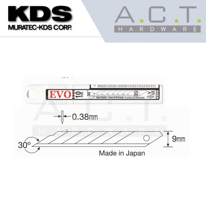 KDS VB-10 EVO, SPARE BLADES 9MM (10PCS/PKT)