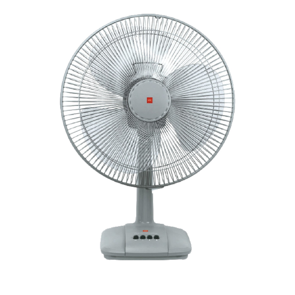 KDK TABLE FAN 3 SPEED & ON/OFF PUSH BUTTON SWITCH SILVER GREY, A40AS Main image