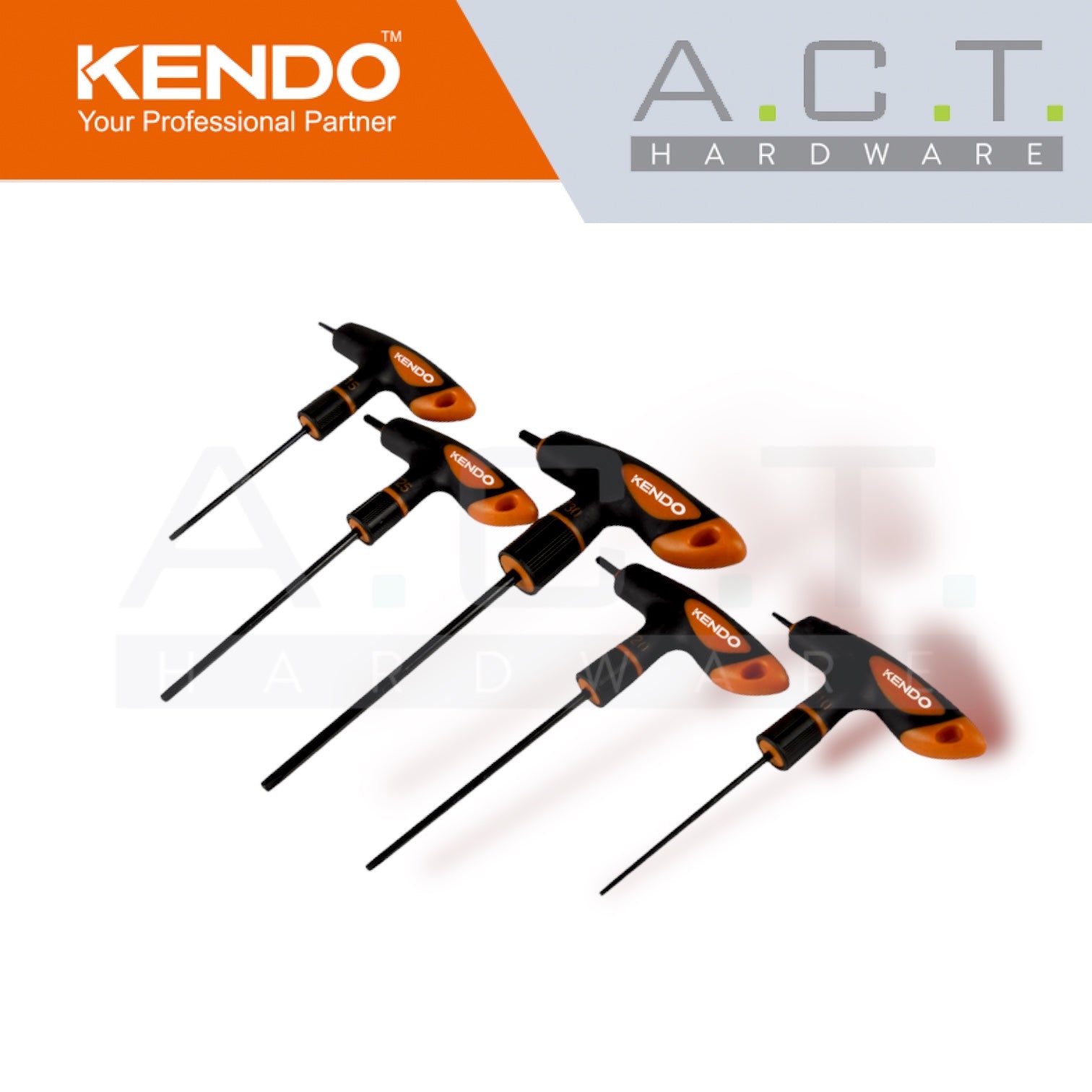 KENDO 5PC T-HANDLE FOLDING TORX KEY SET - 20780