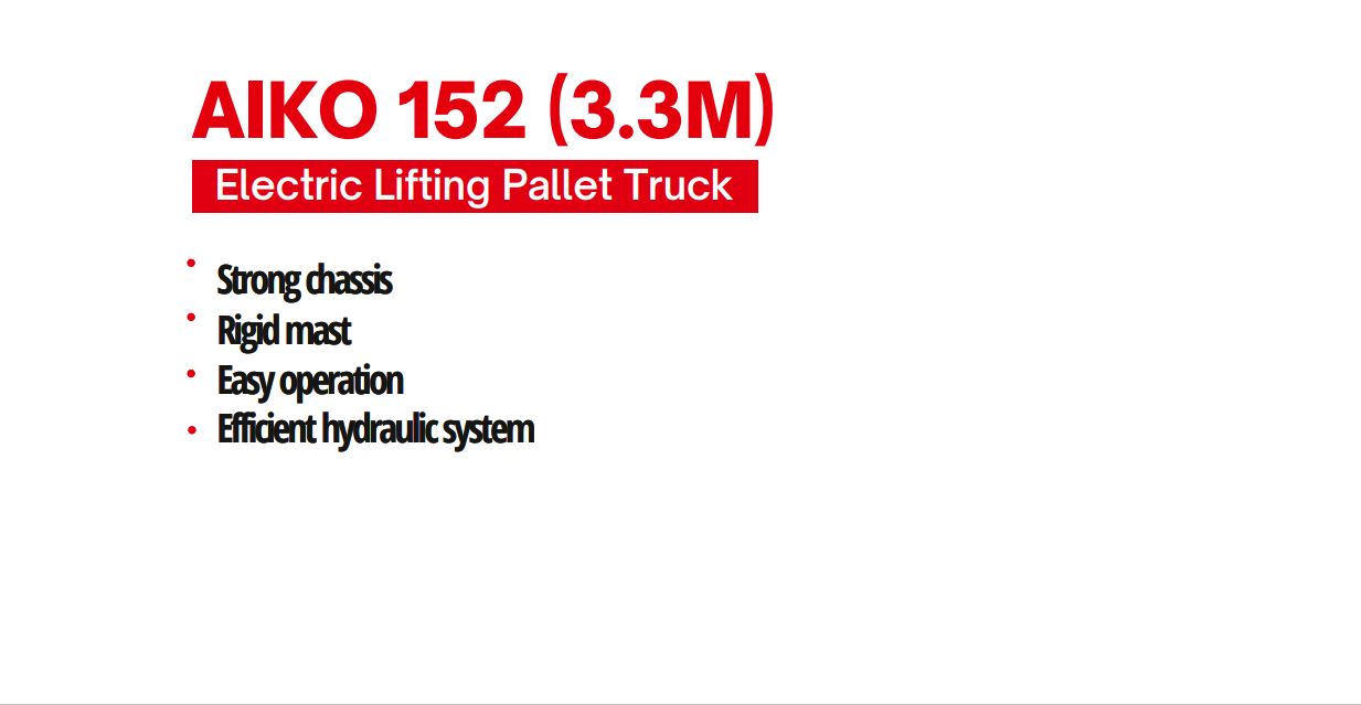 AIKO 3.3M 1.5 TON FULLY ELECTRIC STACKER PU WHEEL | MODEL: PT-AIKO152-3.3 Secondary image