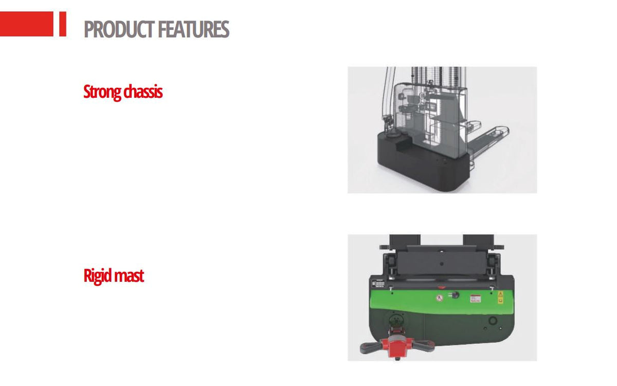AIKO 3.3M 1.5 TON FULLY ELECTRIC STACKER PU WHEEL | MODEL: PT-AIKO152-3.3