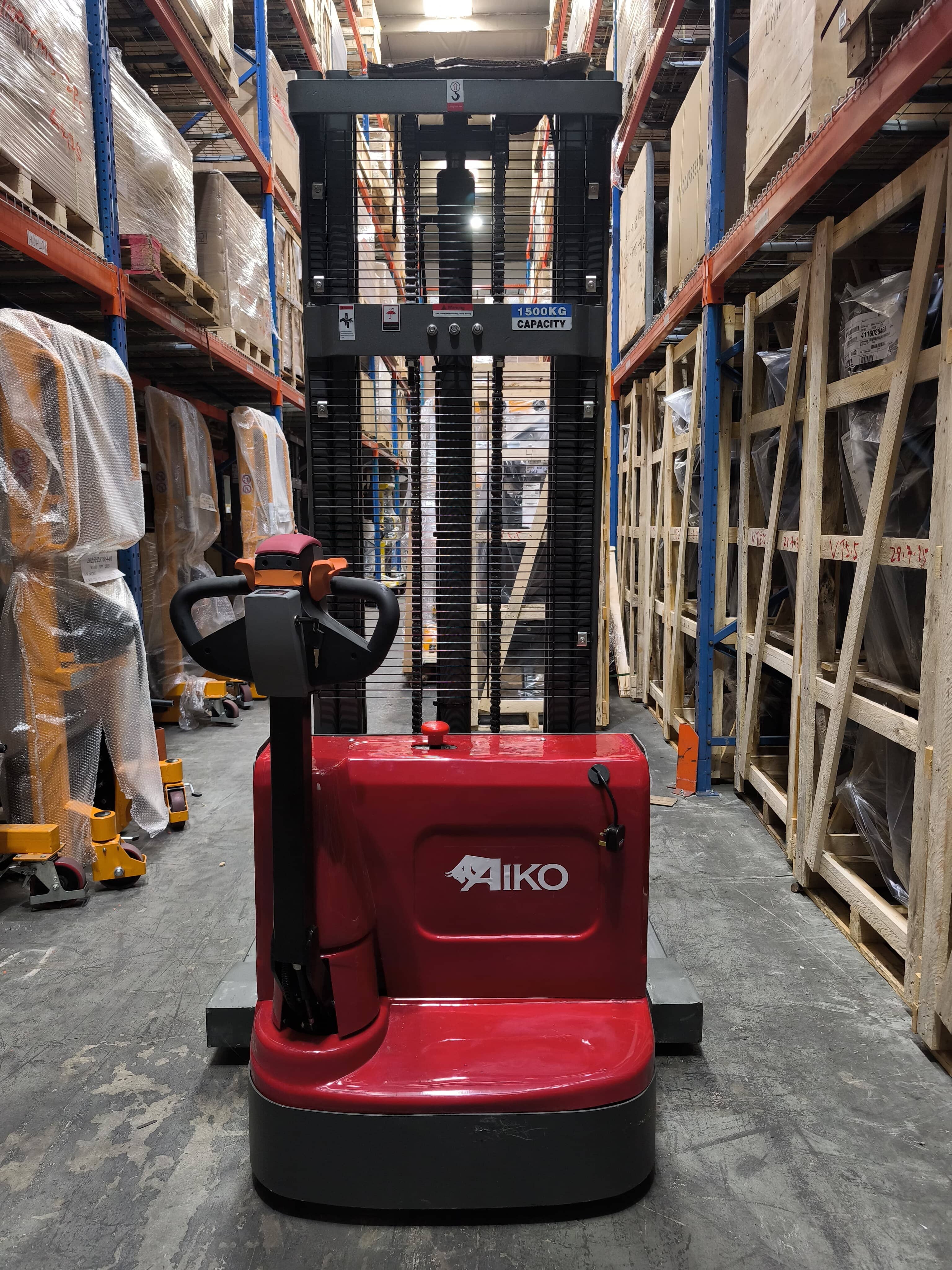 AIKO SELF-PROPELLED ELECTRIC ADJUSTABLE WIDE LEG STACKER (CDD1530) FOR OPEN PALLET & CLOSE PALLET | MODEL: PT-AIKO1530A-N Secondary image